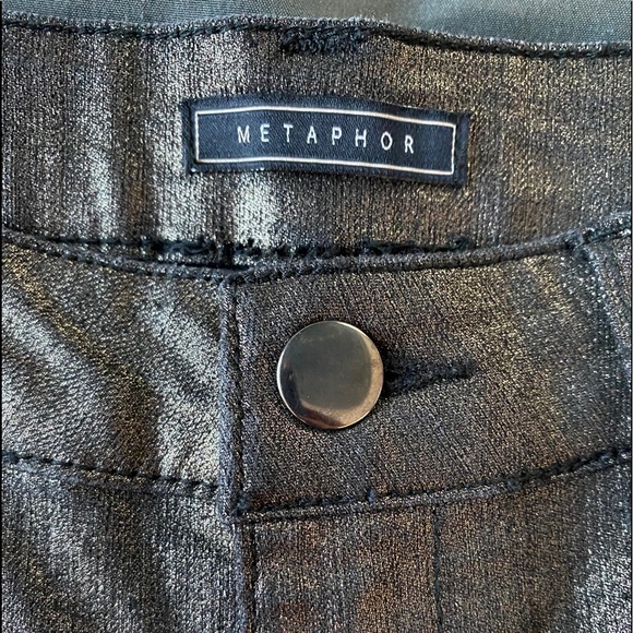 METAPHOR BLACK METALLIC SKINNY JEANS 4 - Picture 4 of 9